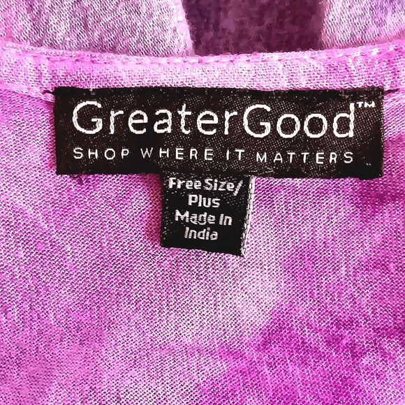 Greater Good Sundress Swim Cover-up Purple Tie Dye PLUS 1X 2X XXL Hippie - Picture 9 of 11